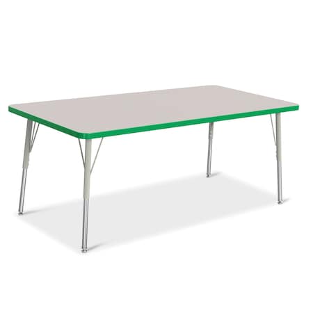 Jonti-Craft Berries Rectangle Activity Table, 30 in. x 60 in., A-height, Freckled Gray/Green/Gray 6408JCA119